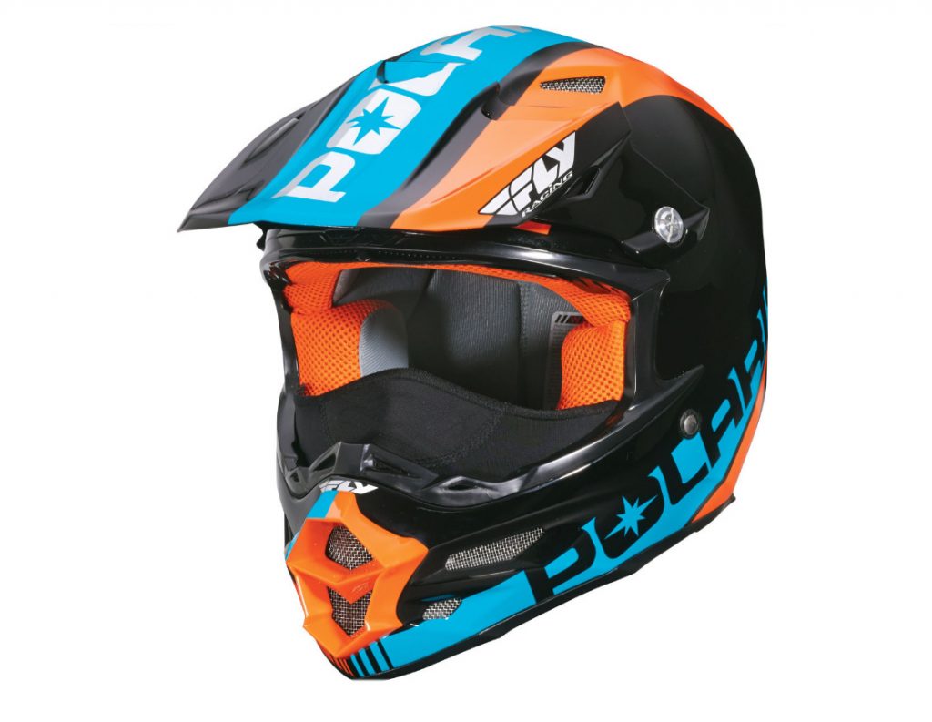 KC711 FLY F2  Snowmobile Helmet - BlackBlueOrange by Polaris1